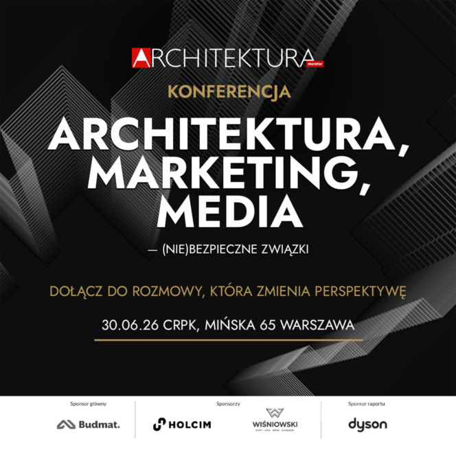 Grafika konferencji Architektura, marketing, media