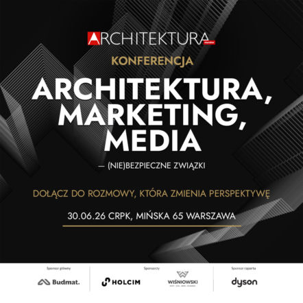 Grafika konferencji Architektura, marketing, media