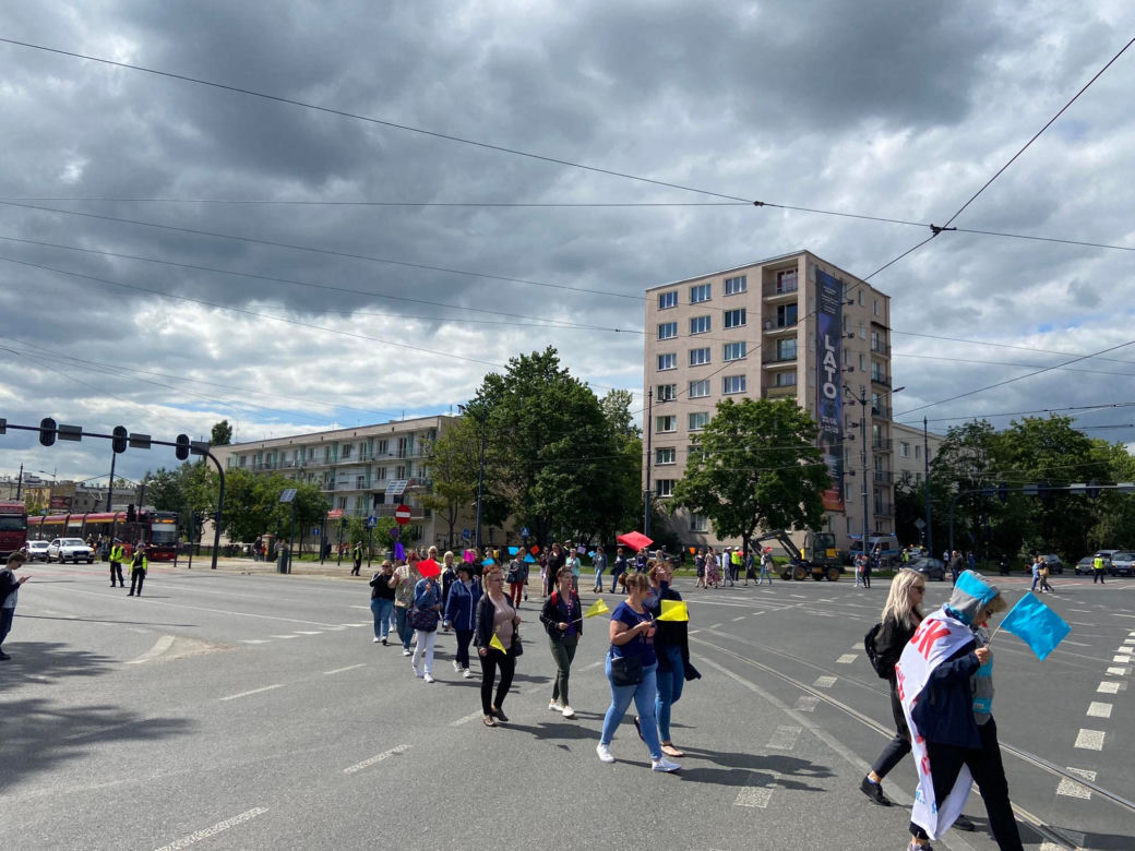 protest pracowników MOPS 14.06
