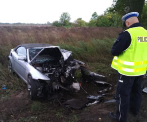 BMW roztrzaskało się na drzewie