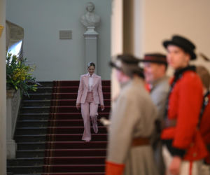 Marta Nawrocka na Niedzieli Palmowej w Pałacu Prezydenckim