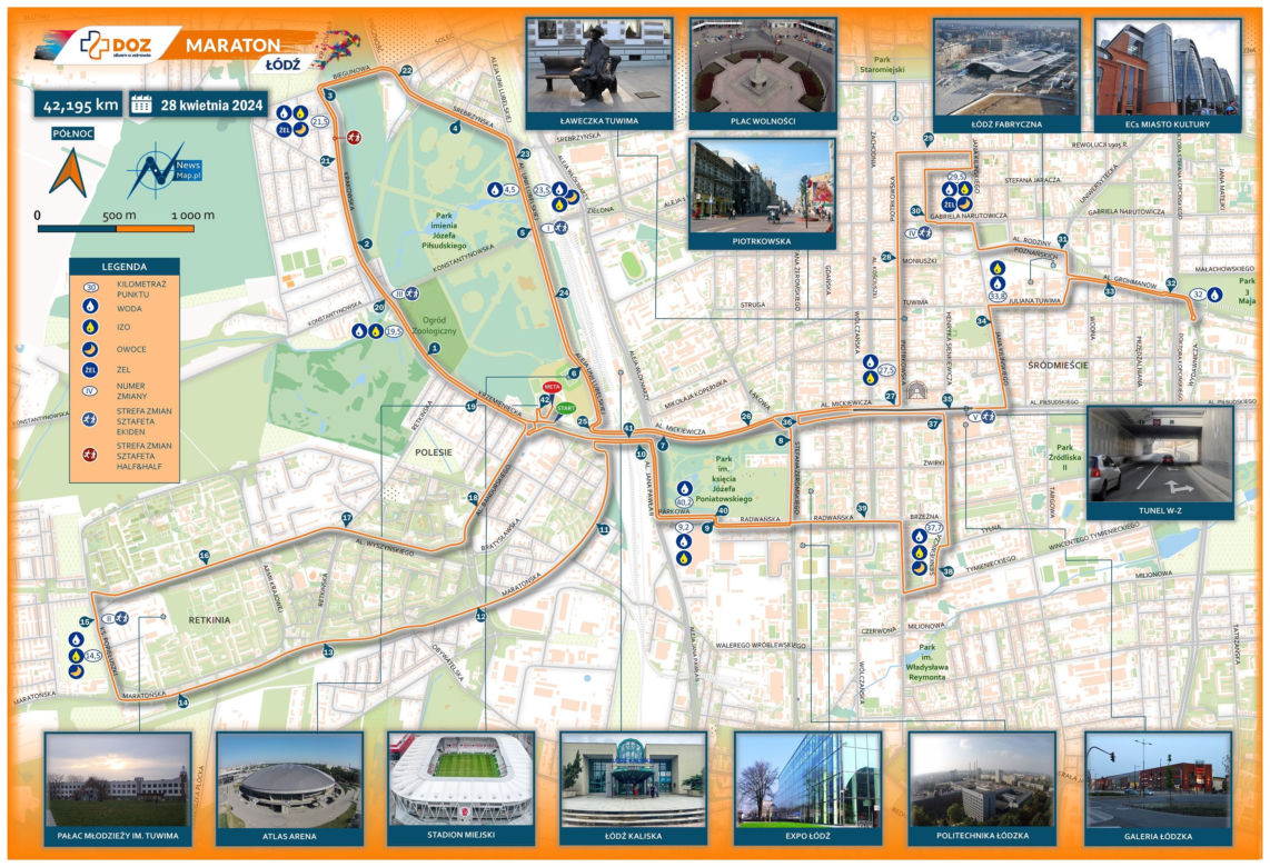 DOZ Maraton Łódź 2024 - trasa