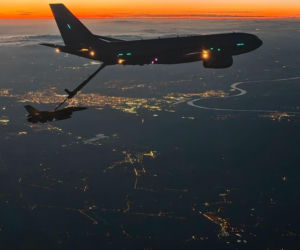 Polski F-16 i francuski Airbus A330 MRTT. Jak wyglądało tankowanie w powietrzu po defiladzie?