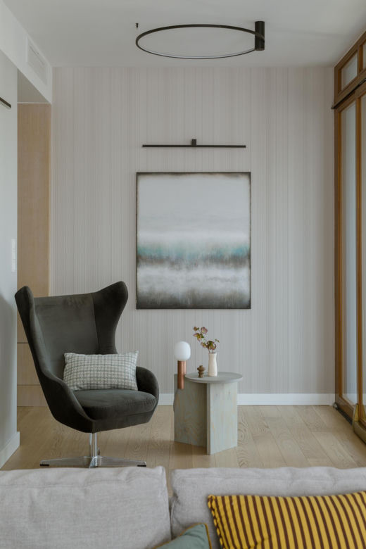 Salon w stylu wielkomiejskiego modernizmu