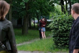 M jak miłość odc. 1898. Tomek Kubicki (Chris Cugowski), Majka (Matylda Giegżno), Justyna (Marta Malinowska), Mateusz (Rafał Kowalski)