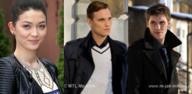 M jak miłość. Marcin (Mikołaj Roznerski), Olek (Maurycy Popiel), Naomi (Mayu Gralińska-Sakai)