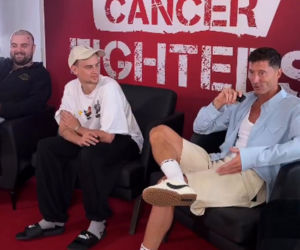 Robert Lewandowski i Łatwogang na wspólnym spotkaniu