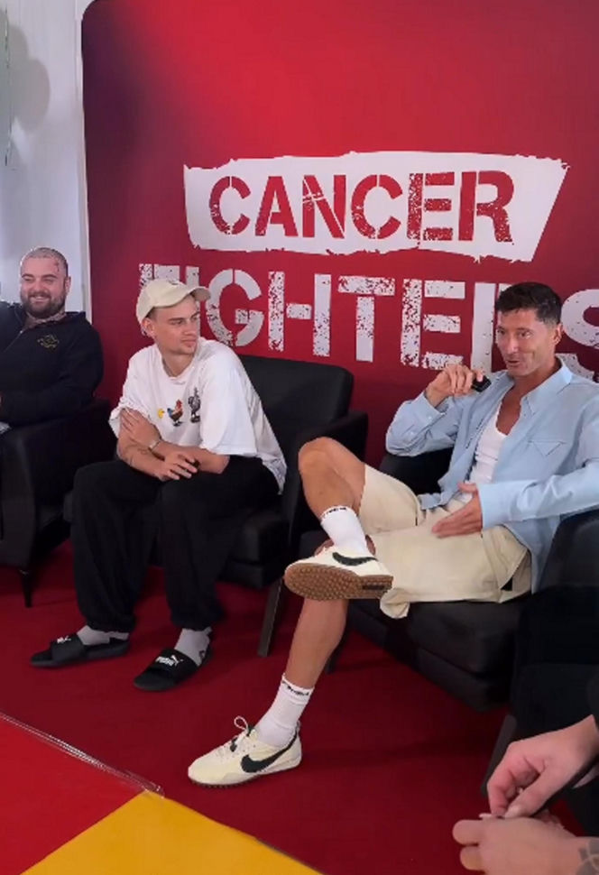 Robert Lewandowski i Łatwogang na wspólnym spotkaniu