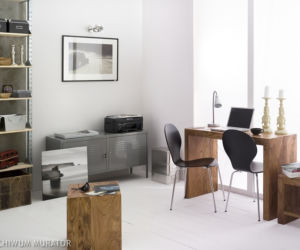 Domowe biuro w stylu industrialnym