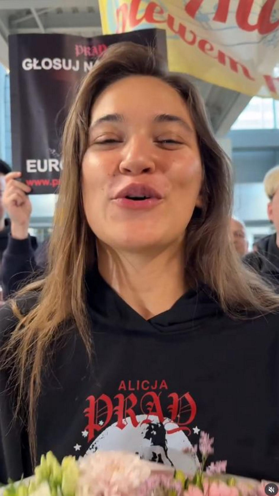 Alicja Szemplińska na lotnisku