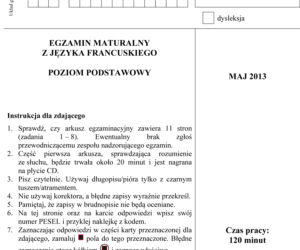 Matura francuski podstawowy 1