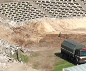 Saperzy na stadionie w Szczecinie