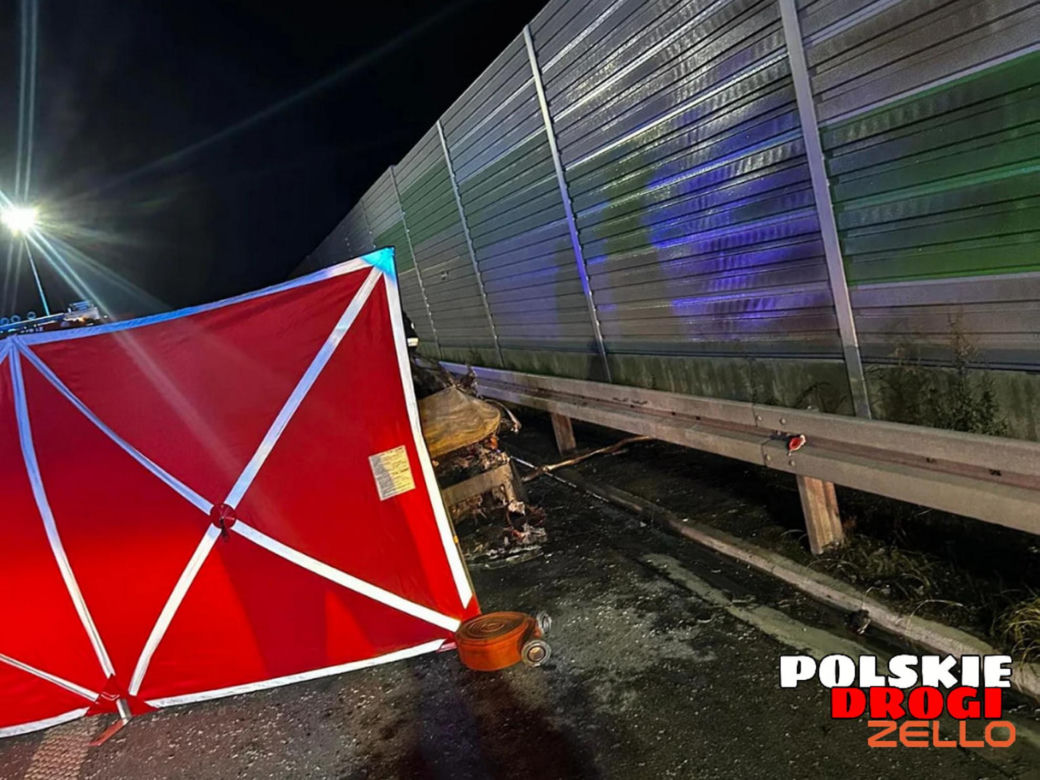 Makabra na A1. Troje ludzi spłonęło w samochodzie