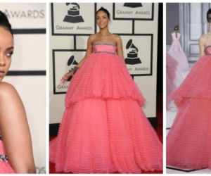Rihanna na Grammy 2015 wyglądała jak wielki tort dla lalki Barbie. Jej kreacja to HIT czy KIT?