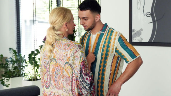 Barwy szczęścia odc. 3284. Justyna (Sylwia Juszczak-Krawczyk), Mirek (Oliwier Kozłowski)