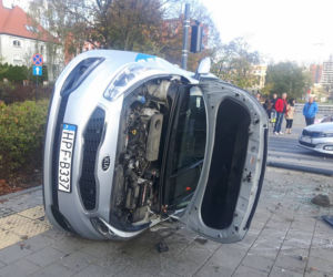 Koszmarny wypadek radiowozu na Żeromskiego w Łodzi