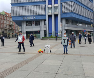 Protest przeciwko wyborom korespondencyjnym w Katowicach 