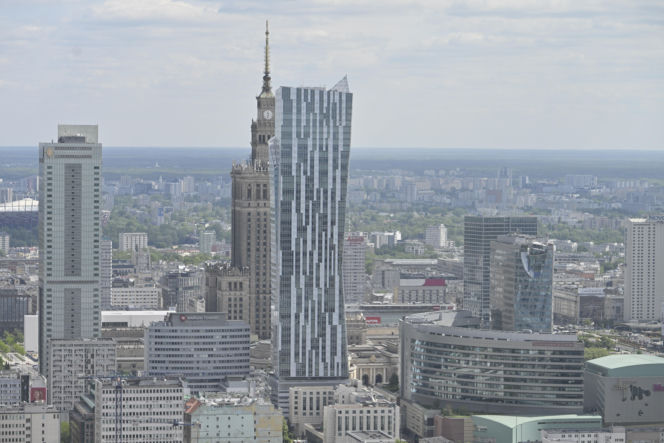 Widok na Warszawę ze Skylinera w 2025 r.