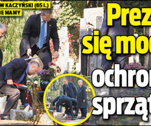 Prezes się modli ochrona sprząta