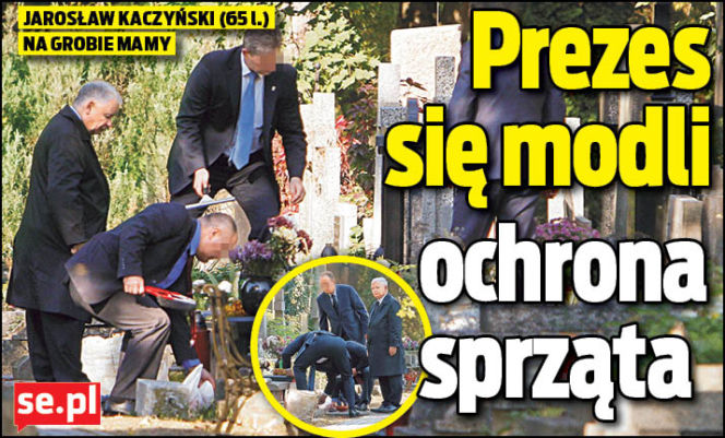 Prezes się modli ochrona sprząta