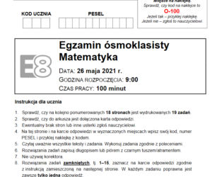 Egz ósmoklasisty 2021 matematyka