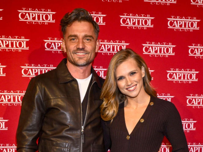 Agnieszka Kaczorowska i Marcin Rogacewicz na premierze spektaklu