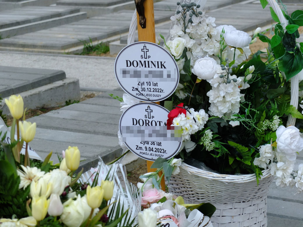 Grób Doroty, która utonęła ratując syna