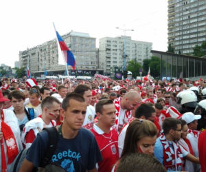 Przemarsz kibiców Rosji