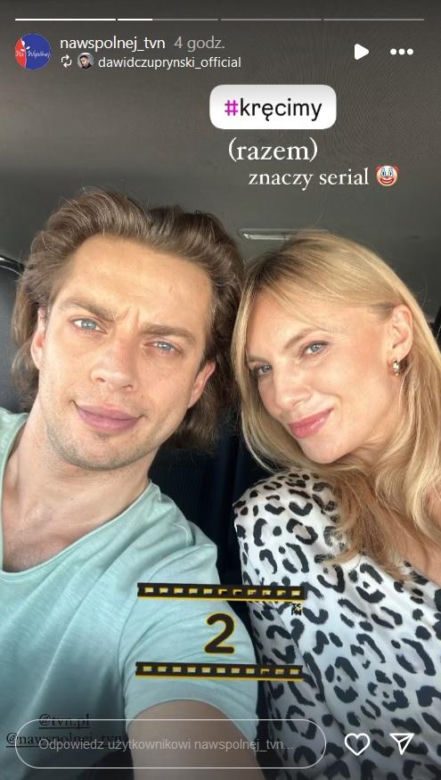 Na Wspólnej na planie. Monika (Sylwia Gliwa), Bruno (Dawid Czupryński)