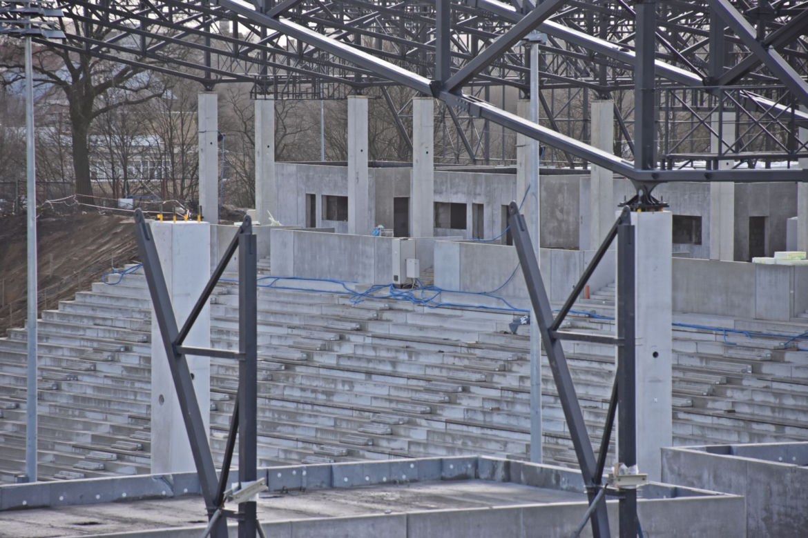 Budowa stadionu w Szczecinie - luty 2020