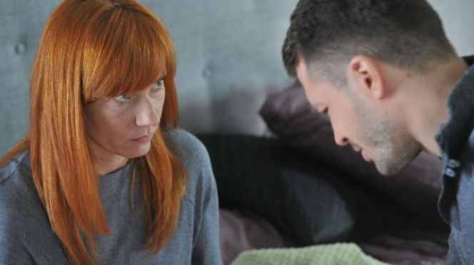 M jak miłość odc. 1211. Agnieszka (Magdalena Walach), Tomek (Andrzej Młynarczyk)