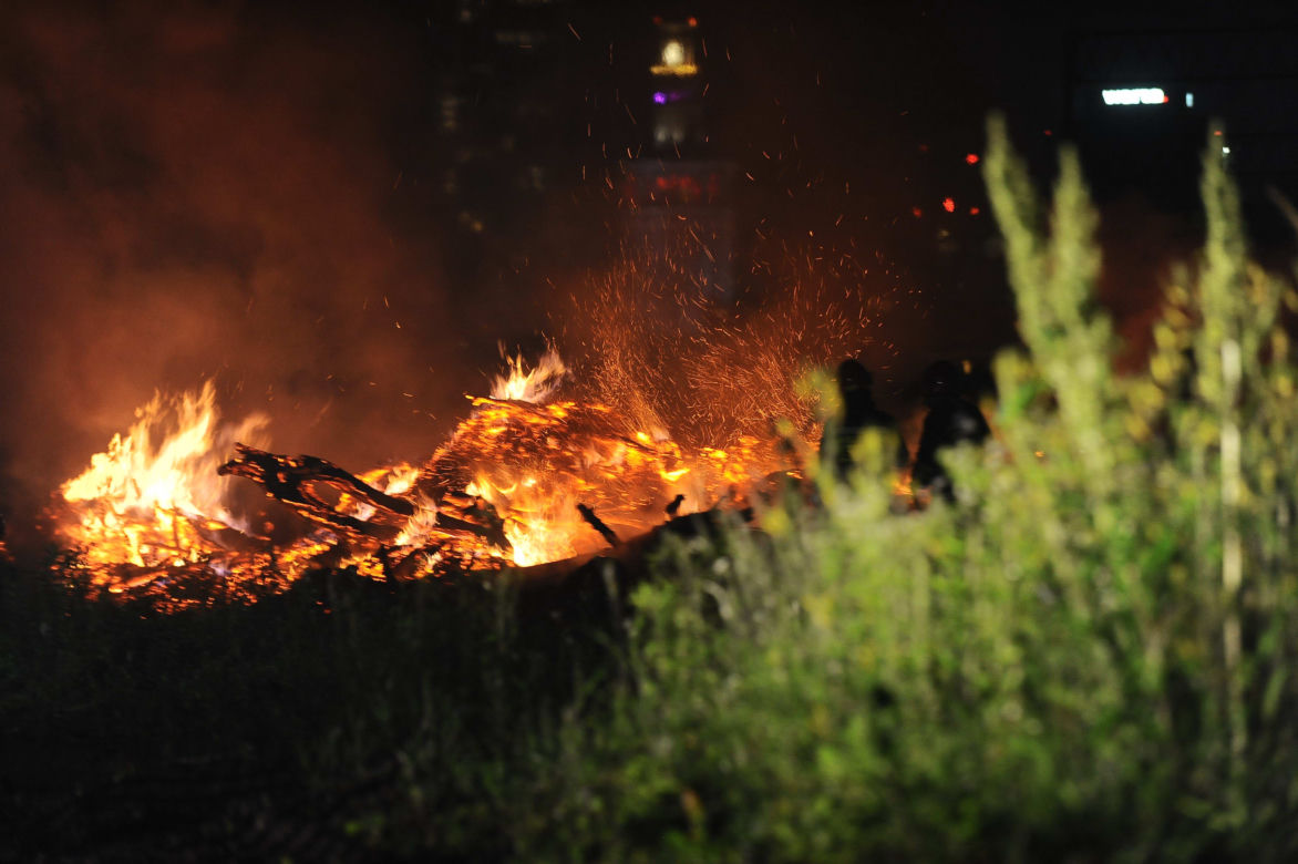 Nocny pożar przy ulicy Kolejowej