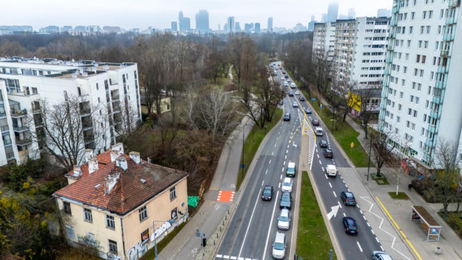 Przyszła trasa tramwaju wzdłuż Pola Mokotowskiego w Warszawie
