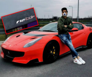 Kuba Wojewódzki i Ferrari F12 tdf