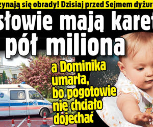 Posłowie mają karetkę za pół miliona a Dominika umarła, nie chciało przyjechać