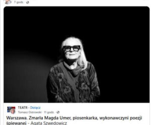 Magda Umer żegnana przez świat artystyczny
