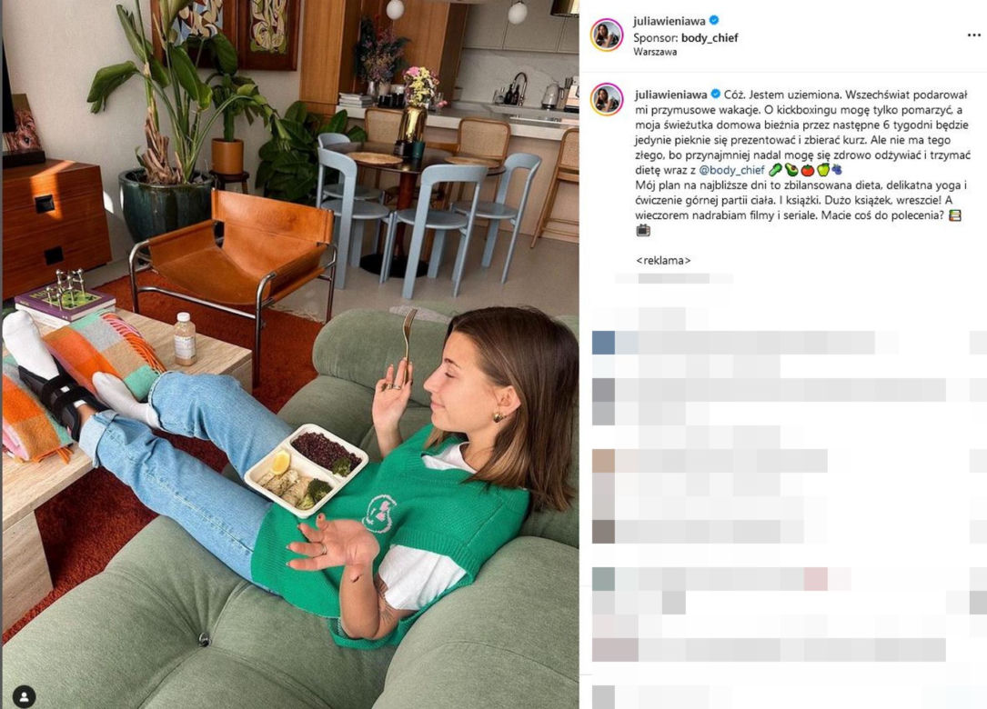 Julia Wieniawa zamiast rehabilitacji ciężka harówka