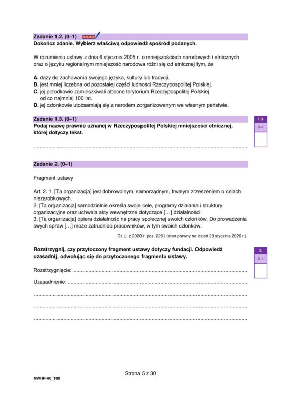 Matura 2026: WOS rozszerzony 12.05.2026r. Arkusze CKE, poziom podstawowy [Formuła 2023]