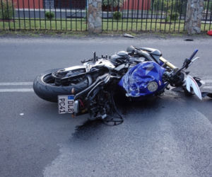 Wypadek motocyklisty w Lubaniu