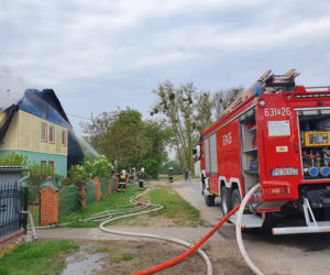 Wielki pożar domu koło Wągrowca