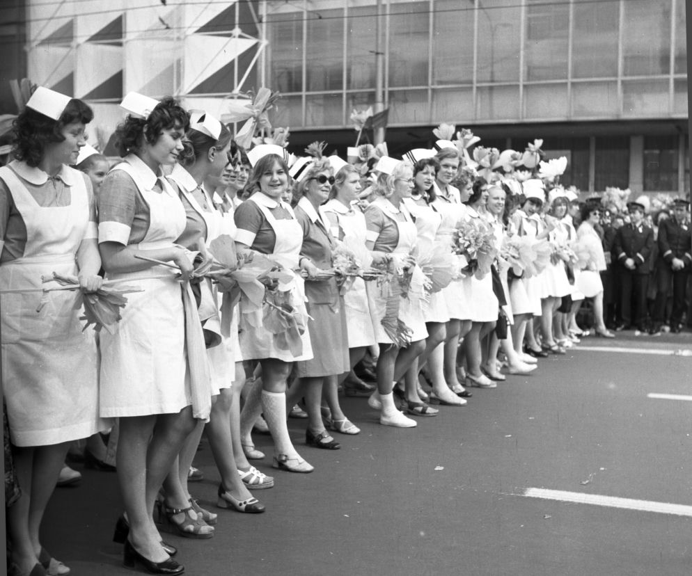 Pielęgniarki w pochodzie - 1973 r.