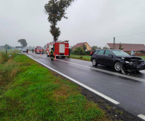 Zderzenie dwóch aut w Karolewie! Jedna osoba trafiła do szpitala [ZDJĘCIA]