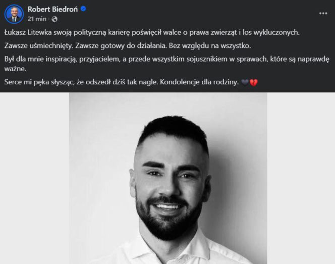 Nie żyje Łukasz Litewka