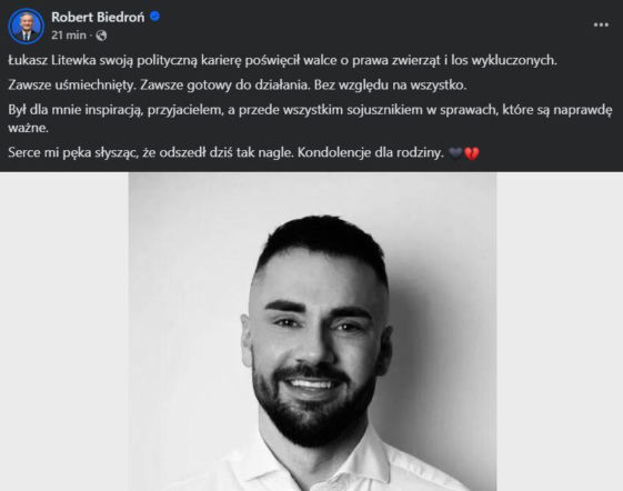 Nie żyje Łukasz Litewka