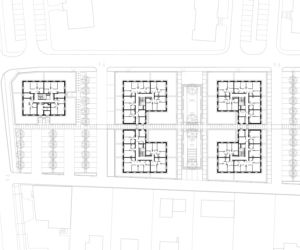 Rzuty i przekroje osiedla w Łowiczu