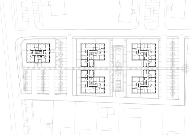 Rzuty i przekroje osiedla w Łowiczu