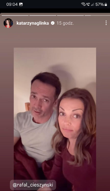 Barwy szczęścia na planie. Kasia (Katarzyna Glinka), Mariusz (Rafał Cieszyński)