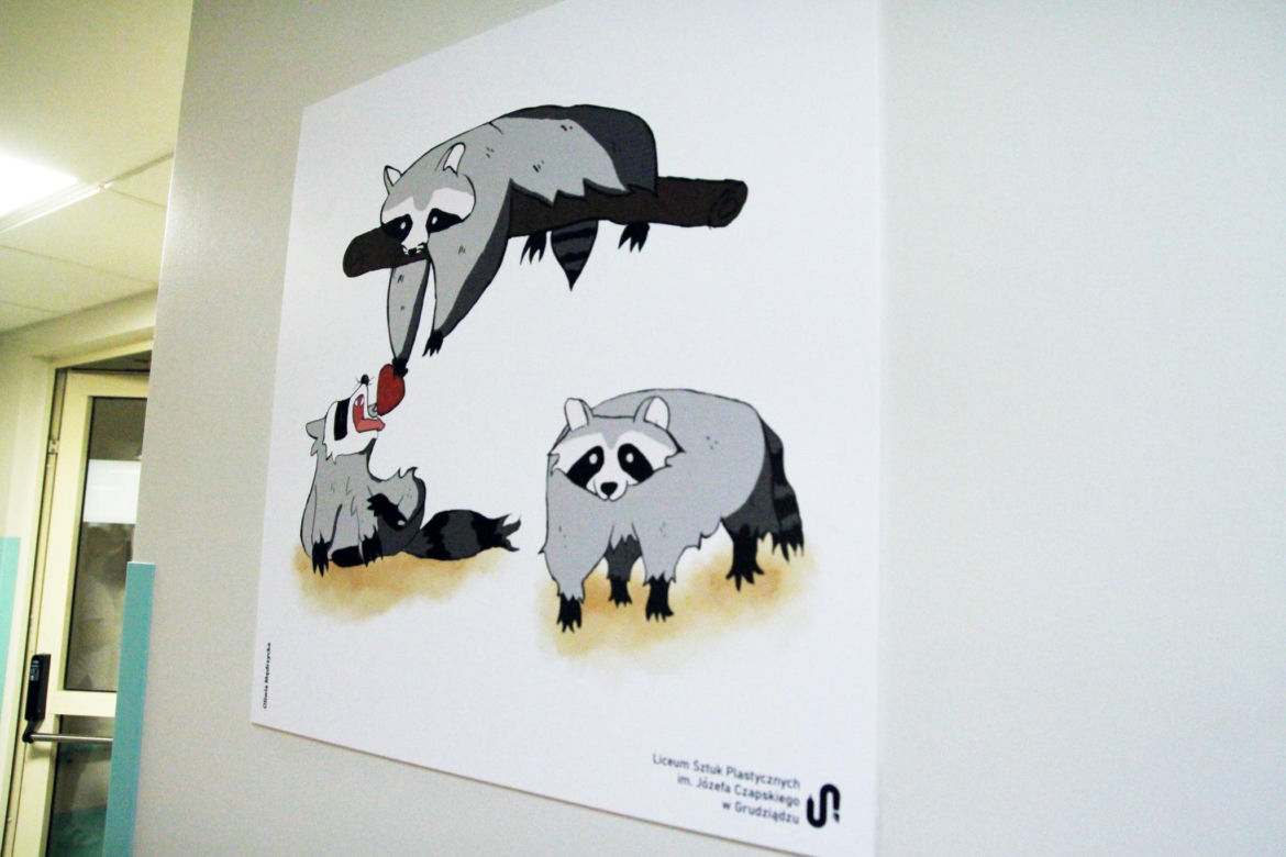 Grafiki z liceum plastycznego w grudziądzkim szpitalu