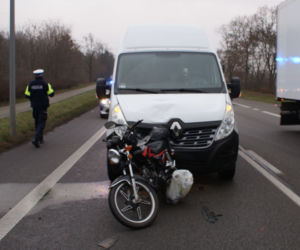 Poważny wypadek w Złotopolu. Motorowerzysta trafił do szpitala