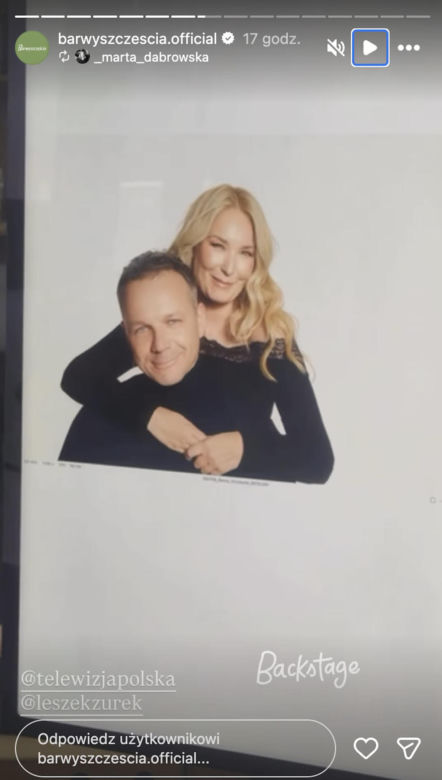 Barwy szczęścia. Karolina (Marta Dąbrowska), Bruno (Lesław Żurek)